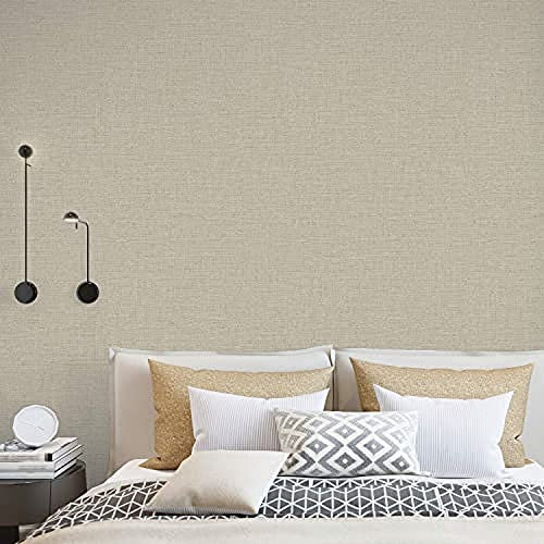 LUTECE Papier Peint Uni Imitation Toile de Jute | Ficelle, Beige | Vinyle sur Intissé | 51195417 | Chambre, Salon, Couloir, Séjour