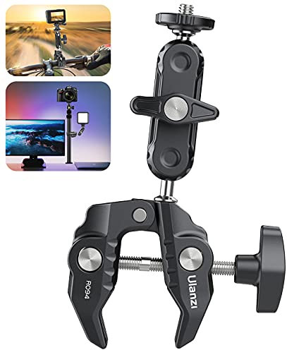 R094 Super Clamp, Multi-Functional Camera C Clamp Mount,1/4 Ball Head Monitor Mount 3/8 Hole Adjustable Video Shooting,Mobile Clip Compatible with DJI OSMO 360/Pocket 3/Insta 360x5/Monitor/Light/Mic