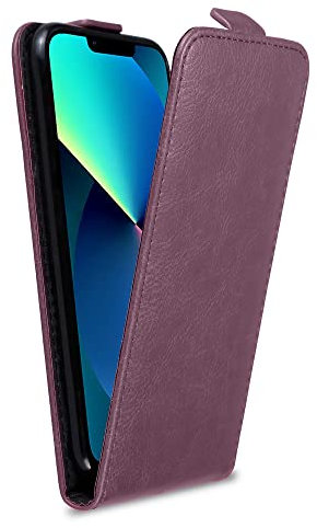 Cadorabo Funda para Apple iPhone 13 in ORQUÍDEA Violeta - Cubierta Proteccíon Estilo Flip de Cuero Sintético Liso - Etui Case Cover Carcasa