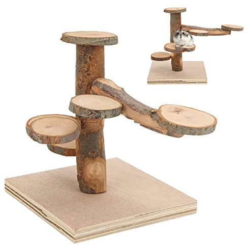 Hamster Spielzeug aus Holz, Hamster Holzleiter Spielzeug, Haustier Kletterspielzeug für Zwerghamsters, Rennmäuse, Papagei und Kleintiere