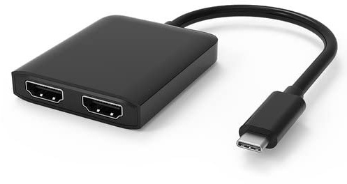 DLH - MOBILE ACCESSORIES USB-C Male to Dual HDMI Female Adapter - 19CM Cable - COMPATIBL
