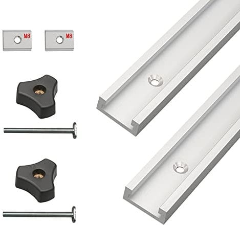 Duchunsheng 2Pcs Guide Lineari Scorrevoli Binario Guide Laterali 300 400 500 1000mm, Guida Scorrevole, Banco da Lavoro Guida Segas Circolare, Profilo Alluminio T-Track Push Block