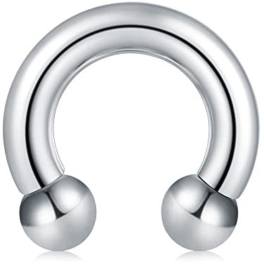 LAURITAMI Chirurgenstahl Hufeisen Piercing Ring Intim Innengewinde Circular Barbell Piercing mit Kugel (2 2,5 3 4 5 6 8 10mm)