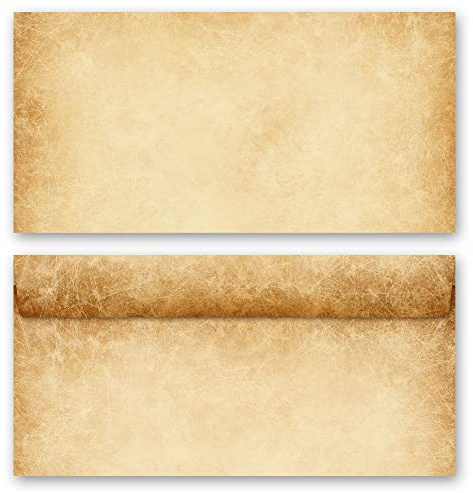 10 Briefumschläge (ohne Fenster) Antik & History, RUSTIKAL DIN LANG (220x110 mm)