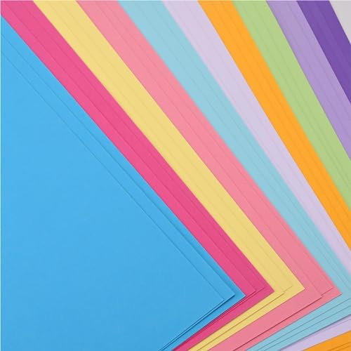 5x 100 Blatt - Pastellpapier Buntpapier 230 g/m² - A4 Kopierpapier Druckerpapier bunt - zum Basteln & gestalten - Bastelpapier Tonkarton Pappe