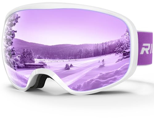 RIOROO Skibrille Kinder, Skibrille Kinder 3-14 Jahre für Jungen Mädchen 100% OTG UV-Schutz Antibeschlag Kompatibler Helm für Skifahren Snowboard Radfahren Outdoor Aktivitäten Wandern Augenschutz
