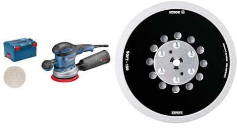Bosch Professional ponceuse excentrique GEX 40-150 (⌀ 150 mm, disque réticulé M480, dans L-BOXX 238) + 1x Plateau de ponçage Expert Multihole Universal (Exécution moyen, Ø 150 mm, Accessoire)