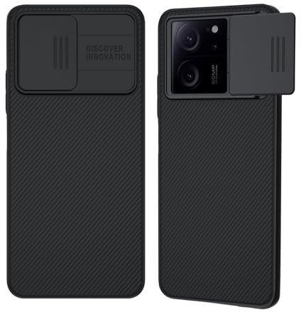 XTCASE Coque pour Xiaomi 13T / 13T Pro, Protection Caméra Étui avec Ultra Mince Coulisse Cache Objectif, Plastique Dur Housse Arrière Anti-Rayures Antidérapant - Noir