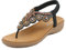 SMajong Sandali Bohemia Donna Estive Piatto Comode Infradito Strass Gioiello Moda Scarpe da Spiaggia con Elastiche Cinghia
