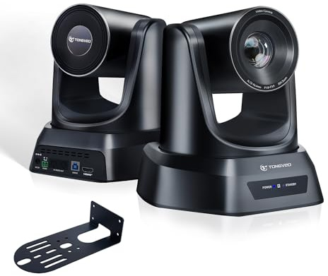 TONGVEO Conference Room PTZ Camera System with 20X Optical Zoom, AI Auto Tracking 1080P 60fps HDMI USB Webcam for Church Streaming Online Video Conference,Compatible with Zoom, OBS Easy Setup
