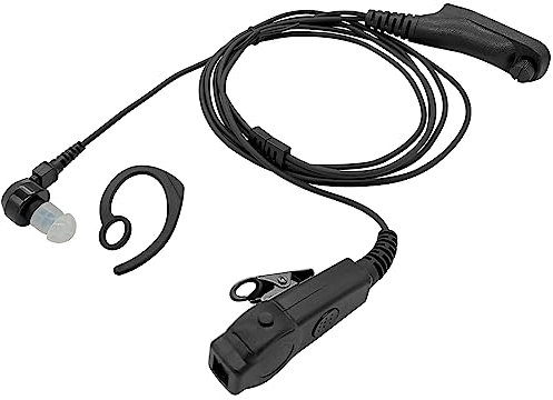 Pdflie Dual PTT Acoustic Headset XPR 7550e Radio Earpiece APX 4000 6000 7000 8000 Headphone Mic for Motorola APX4000 APX6000 APX7000 APX8000 XIR8628 (in-Ear Hooked, Wired, Black)