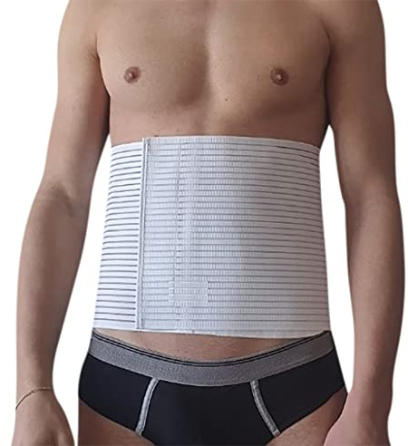 INGROSSO MERCERIE LCF Lombare-Stirnband, 24 cm hoch, weiß, formend, figurformend, Rückenstütze für Damen und Herren, hergestellt in Italien. (XXXL)