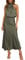 Daysskk Wedding Guest Dresses for Women Long Satin Cocktail Dress for Women Summer Maxi Dress Women Elegant Formal Evening Dresses for Women Mock Neck Army Green XL