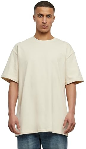 Urban Classics Herren Heavy Oversized Tee – Weites T-Shirt im Oversize Fit aus Baumwolle, schweres Jersey Shirt für Streetwear, Freizeit & entspannte Outfits,Whitesand,L