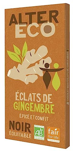 ALTER ECO - COMMERCE EQUITABLE - Alter Eco - Commerce Equitable Chocolat Noir Bio Avec Éclats De Gingembre, 100G - 100G - Lot De 3 - Vendu Par Lot