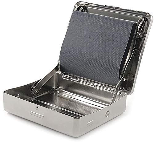VOVCIG zigaretten rollbox,70MM,Stopfmaschine,Drehmaschine Zigarettenwickler Durchmesser 6-8 mm,Hochwertiger rostfreier Stahl für lange Haltbarkeit.(Silber)