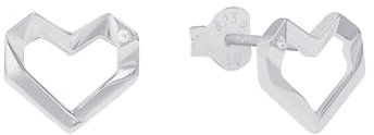 s.Oliver Ohrstecker 925 Sterling Silber Damen Ohrschmuck, mit Zirkonia synth., 0,8 cm, Silber, Herz, Kommt in Schmuck Geschenk Box, 2036856