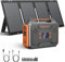 Generador solar portátil, estación de energía portátil de 300 W con panel solar plegable de 60 W, onda sinusoidal pura de 110 V, paquete de batería de litio de 280 Wh con salida de CA CC para uso en
