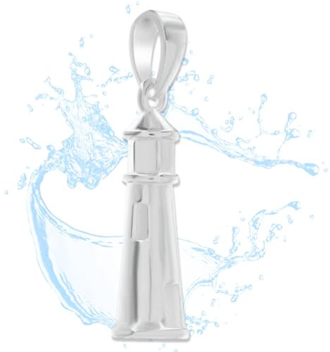 NORDLUST® Leuchtturm Anhänger für Kette 925 Sterling Silber, Nordsee, Ostsee Geschenk