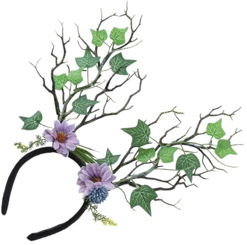 Yardenfun Baum Zweig Stirnband Dekoration Weihnachten Party Blume Stirnband Haar Zubehör Baumast Baumast-stirnbänder