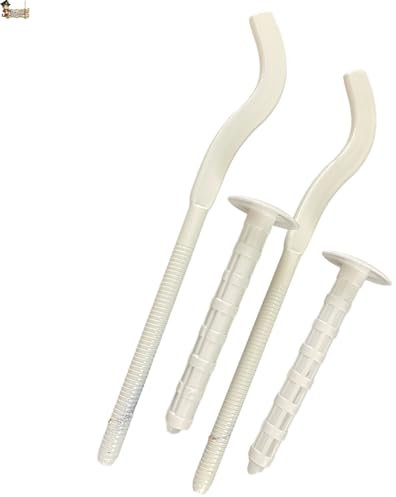 BricoLoco.com Juego Soporte radiador pared extralargo blanco. Colgador sujeta radiadores hierro fundido o aluminio. Colgar radiador. Tacos con embellecedor incluidos. (1)