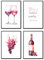 MJ-Graphics - Poster Set Wein für Küche & Wohnzimmer - 4 Wandbilder Din A4 extra dickes Posterpapier - Wein Zeit-Motiv Bilder ohne Rahmen