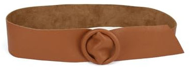 FrasiBags Cintura Donna Pelle con Fibbia Anello, Cinture da Donna Elegante, Cintura Alta per Vestiti, Cinta Larga per Abiti in Vera Pelle Made in Italy (Cuoio)