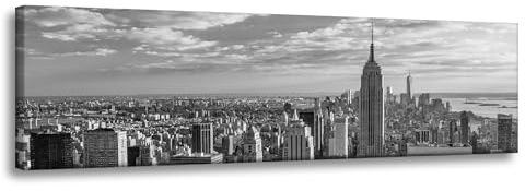 GP TONER Leinwandgemälde Schwarz-Weiß-Architektur Manhattan 150X50 cm
