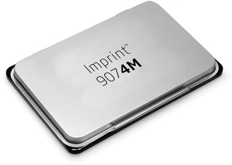 Trodat 9074M Imprint Stempelkissen mit schwarzer Tinte auf Wasserbasis, für Handstempel, große Formate, Größe 160 x 90 mm, Rahmen aus Metall und Kunststoff