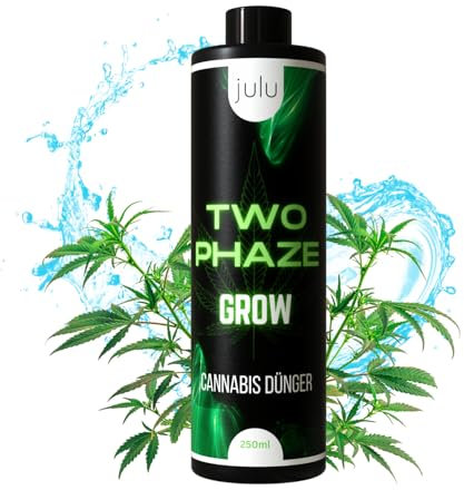 JULU Two Phaze Grow Cannabis Dünger, bis zu 10 Pflanzen, ertragreiche Blüten und kräftiges Pflanzenwachstum, Hanf Dünger für Wachstumsphase - 250ml