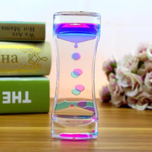 Sablier Liquides Jouets Sensoriels pour Enfants Adultes, Minuteur de Mouvement Lampe à Lave Colorés, Minuteur à Bulles Fidget Jouet pour Soulager Stress, Anxiété, Autisme, TDAH, Relaxation (A)