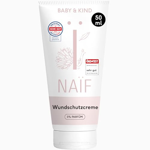 Naïf Wundschutzcreme Baby, 50ml | 0% Parfüm, Zinksalbe, Inhaltsstoffe auf natürlicher Basis, für Baby und Kind
