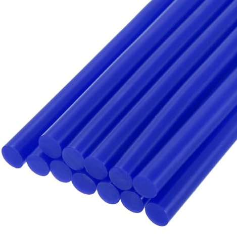 QUARKZMAN Mini Stick Colla a Caldo per Pistola Colla a Caldo 7mm x 100mm Blu Brillante 12pz