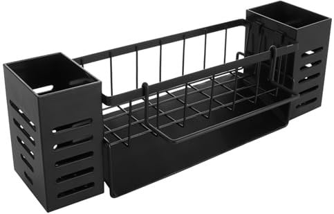 ASelected Spülbecken Organizer Küchen Organizer Spüle Organizer mit Selbstentleerender Ablaufwanne und Spüllappenhalter für Küche & Badezimmer