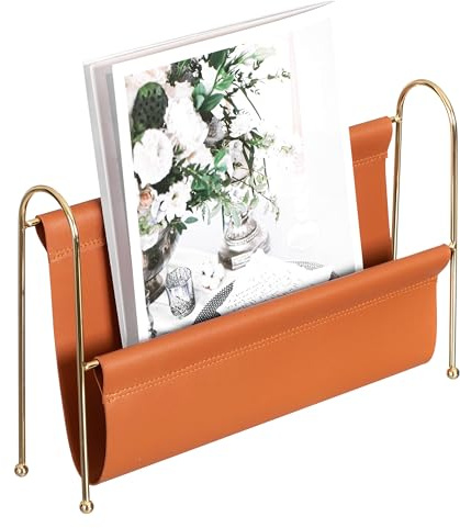 Fabulaxe 9-Inch Magazine Rack, Floor Standing Book Basket, Newspaper Holder and File Holders - Nursery Decor, Desk Accessory, Living Room and Guest Room Essentials, Home Office, and Waiting Areas