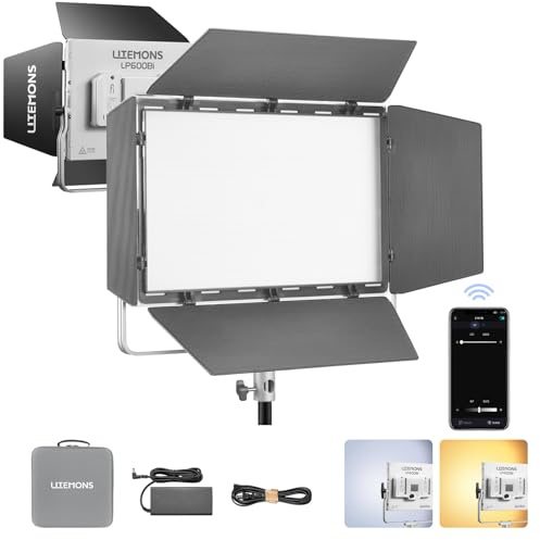 GODOX Litemons LP600Bi LED Vidéo Lampe Panneau, 60W Éclairage Continu | CCT 2800K-6500K CRI96+ TLCI96+, 11 Effets Lumineux FX, Contrôle APP, pour Video Recording, Mariage, Streaming, Portrait