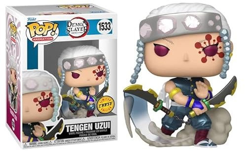 Funko Tengen Uzui mit Schwert Nunchuck + Pop Protector: Demon Slayer Pop! Animation Vinyl Figure (Geschenkset gebündelt mit ToyBop Brand Box Protector Collector Case) (Tengen Uzui mit Stirnband Chase)