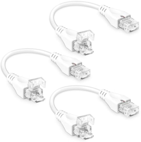 Aroidful 3 Stück 15cm 2pin LED-Verlängerungskabel mit Doppelverbinder 8mm 3A doppel-Steckverbinder, Für SMD/COB LED 2pin 8mm