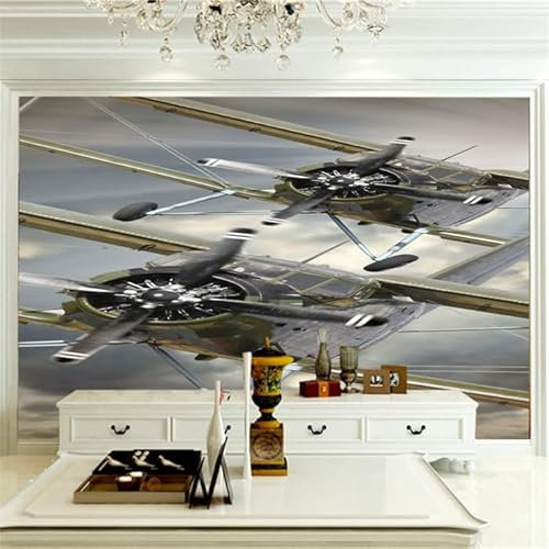 ZYCAFJ Fototapeten Flugzeug 3D Moderne Vlies Wandbilder Tapeten Wandtapete Wandmalerei Wand Dekoration Für Schlafzimmer Flur Wandtattoo Dekoration 430cm×300cm(Breite x Höhe)