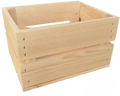 Lermowood Holzkisten Reg 25 x 20 x 15cm Natur | Dekokisten aus Holz Massive Holzkiste Regalkiste Weinkiste