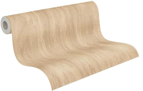 Livingwalls papier peint DESIGNDROP - papier peint intissé préencollé aspect bois marron, beige - 10,05m x 0,53m - papier peint structure bois pour chambre à coucher - 784901