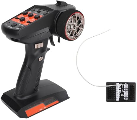 Srliya 2,4G 7CH Funksender Fernbedienung mit Empfänger für RC Auto Boot, Schwarz, 7 Kanäle, 2,4GHz, 7CH