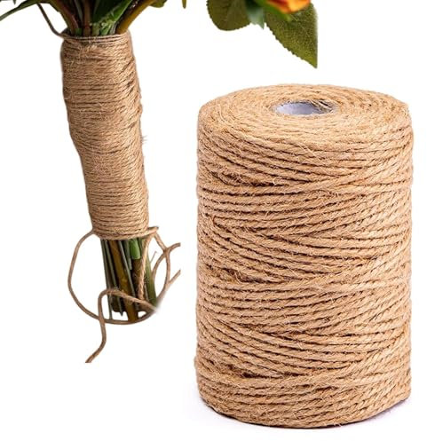 Cordon en jute naturel marron 3 mm x 100 m - Cordon d'emballage cadeau - Cordon décoratif pour jardin, photos, plantes, bricolage