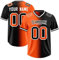 Personalisiert American-Football-Trikot Team Name Number & Logo Sports Uniform Football Jersey für Kinder Erwachsene Herren-Sporthemden Atmungsaktiv T-Shirt,Orange