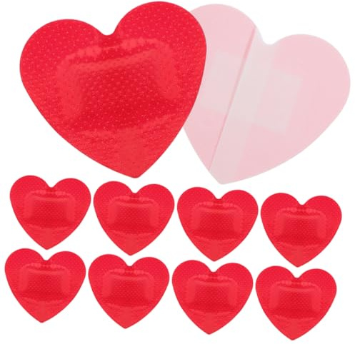SEWOART 20pcs Heart Shaped Bandage Kit Breathable Plasters for Boy Girl Cute Heart Design for Minor Cuts and Scrapes Stylish and Secure Healing for Valentine Day and Everyday Use
