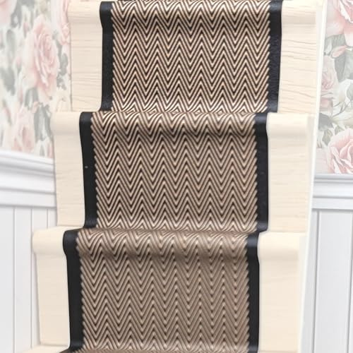 1:12 Scale Self-Adhesive Rugs with Real Textile Structure for Dollhouses (Zick Zack)