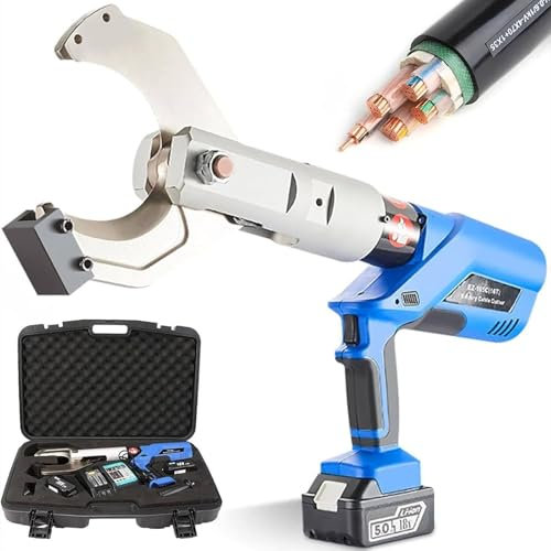 Coupe-Câble électrique à Cliquet en Cuivre Et en Aluminium,Coupe-Câble Hydraulique avec 2 Batteries,Outil Coupe-Câble Hydraulique Rechargeable,Outils D'électricien,120C