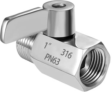 Fitvell 316 Edelstahl Mini Kugelhahn Absperrventil 1 Zoll NPT Außengewinde Rohrverschraubung Anschluss für Wasser Gas Öl