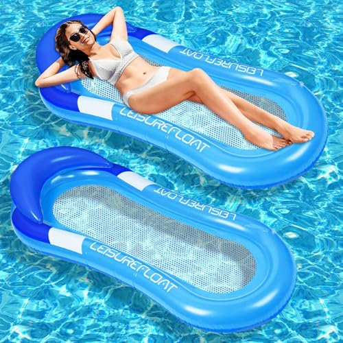 Axinyijia 2025 Neues Wasserhängematte, 160x90cm Luftmatratze mit Netz Pool Spielzeug, Aufblasbarer Schwimmmatte Erwachsene Kinder, Luftmatratze Wasser Hängematte