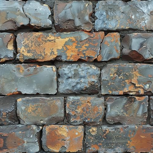 FLFK Brick Wallpaper Peel and Stick Rustic Gray Brick Wallpaper for Bedroom Shelf Cabinet 40.6 x 162.6 cm